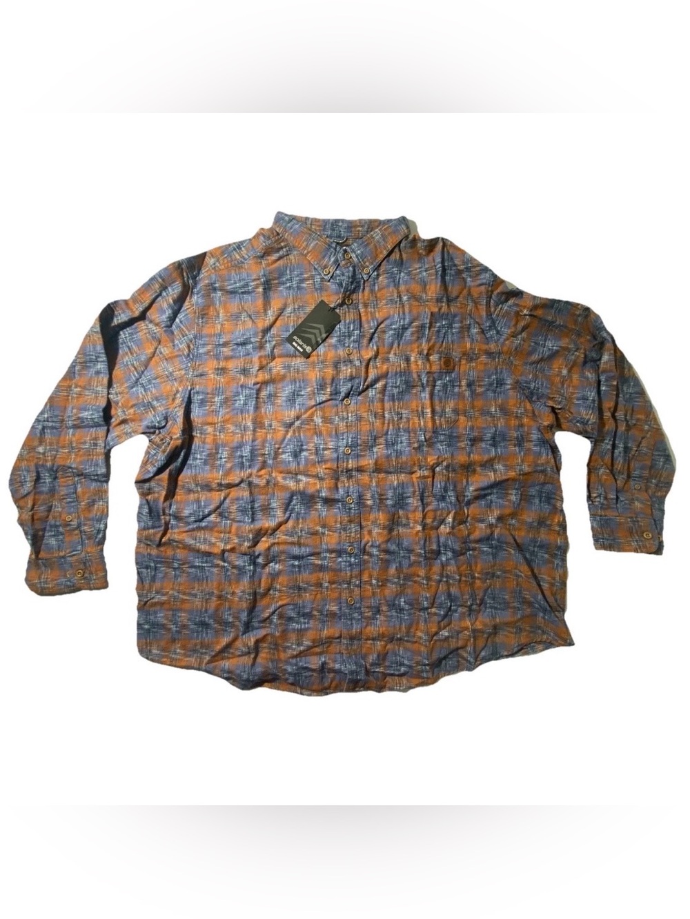 NEW Big Mens 3XB Solaris Long Sleeve Button Front Shirt Cotton Night Shade $70